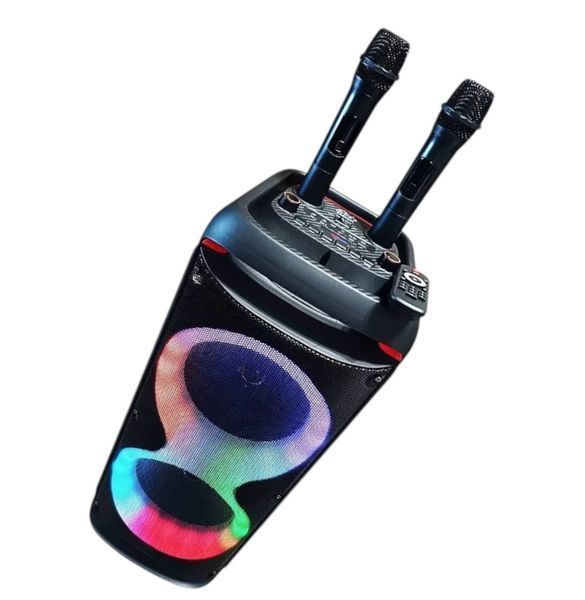 Акустическая система караоке колонка&nbsp;с двумя микрофонами,&nbsp;RGB подсветкой и&nbsp;поддержкой TWS ZQS8288 111880-8288 фото
