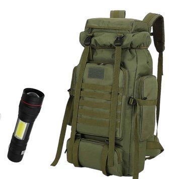 Рюкзак туристический 80 л походный вещевой рюкзак + Фонарик 1200-0380 фото