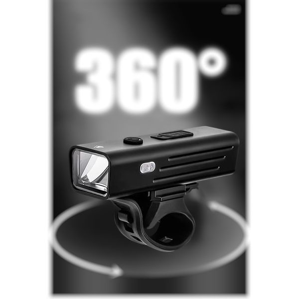 Велосипедный фонарь передний 250 lumen |Type-C, 6h| Black 1110-316 фото