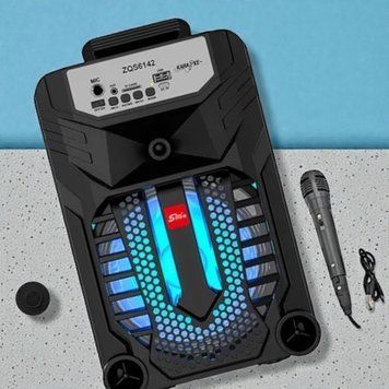 Беспроводная колонка с RGB-подсветкой и проводным микрофоном Sing-e ZQS6142 15W, 1500mAh 1144-6142 фото