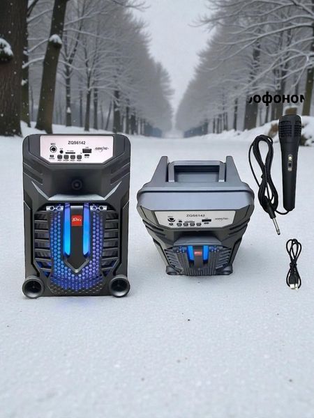 Беспроводная колонка с RGB-подсветкой и проводным микрофоном Sing-e ZQS6142 15W, 1500mAh 1144-6142 фото