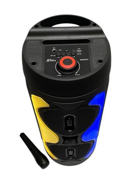 Колонка музична портативна Bluetooth ZQS6232, 20 w, FM-радіо, LED підсвітка, мікрофон 11144-6232 фото