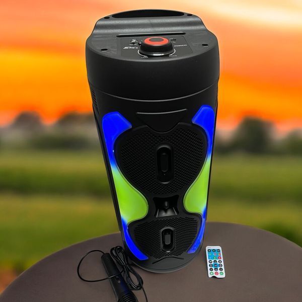 Колонка музична портативна Bluetooth ZQS6232, 20 w, FM-радіо, LED підсвітка, мікрофон 11144-6232 фото