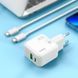 Адаптер мережевий HOCO 30w Type-C to Type-C Cable Lucky dual-port charger set C111A |1USB/1Type-C, 30W/3A, PD/QC| 11123-111 фото 5