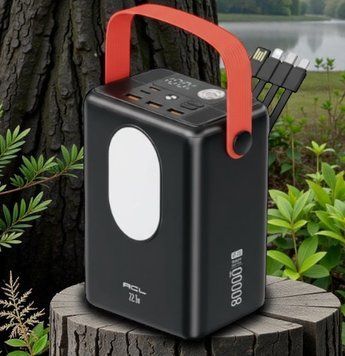 Повербанк 80000 mAh ACL с быстрой зарядкой 22.5W Мощный Powerbank 80000 Power Bank Павербанк с кабелем и фонариком&nbsp; 1114-А143 фото