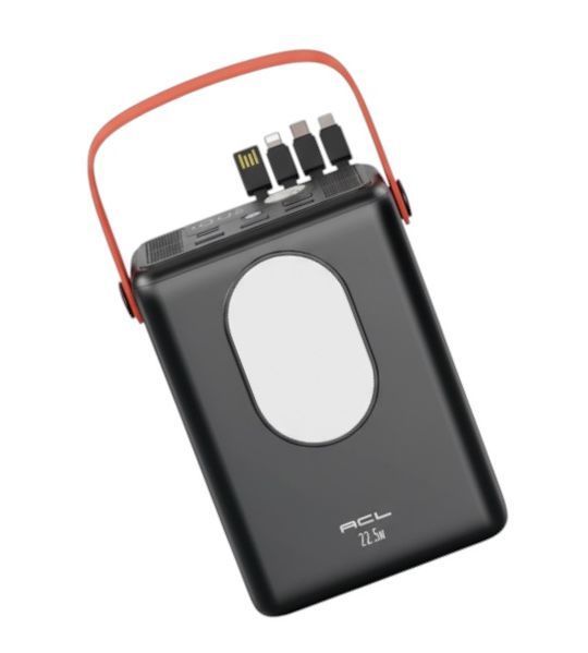 Повербанк 80000 mAh ACL зі швидким заряджанням 22.5W Потужний Powerbank 80000 Power Bank Павербанк із кабелем і ліхтариком 1114-А143 фото