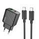 Адаптер мережевий 30w HOCO Type-C to Type-C cable Sunlight dual-port charger CS23A |1USB/1Type-C, 30W/3A, PD/QC| 11123-23 фото 7