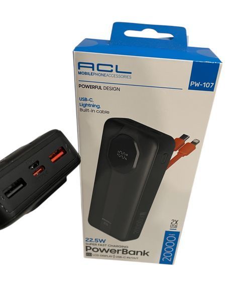 Повербанк 22.5w ACL PW-107 20000 mAh зі швидкою зарядкою PowerBank 1111-107 фото