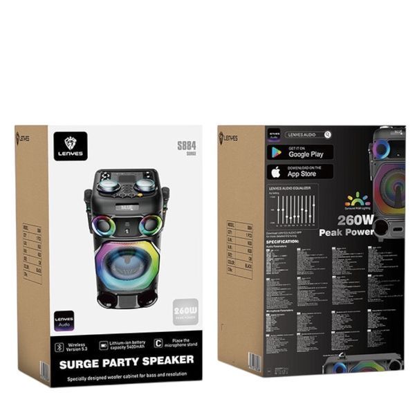 Автономна акустична караоке система колонка 260w TMG S884 (BT+2MIC+USB+FM+TWS) 11118-884 фото
